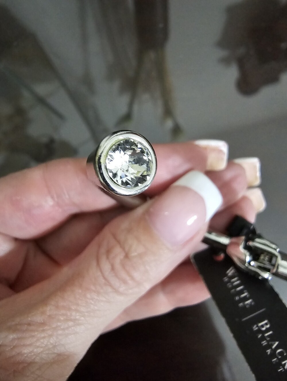 White House Black Market Hinge Bracelet with Crystal End Caps - Picture 3 of 4